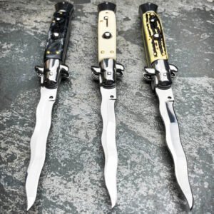 italiensk stiletto Switch Kris Blade Fick Kniv