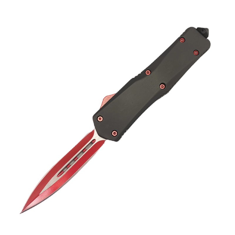 Red feather blade OTF knife