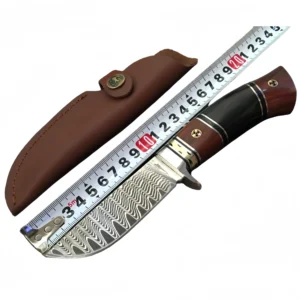 Damascus steel knife Huanghuali handle small straight knife