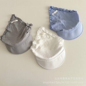 Vintage Washed Flat Brim Baseball Cap - Korean Style Distressed Cotton Sun Hat for Women